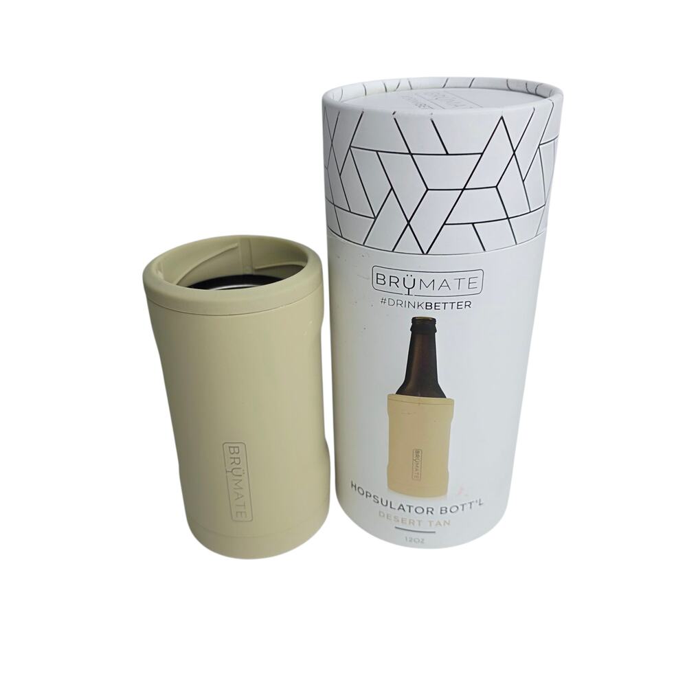 Brumate Desert tan Hopsulator Bott'l Insulated Bottle Cooler  12oz Glass Bottles